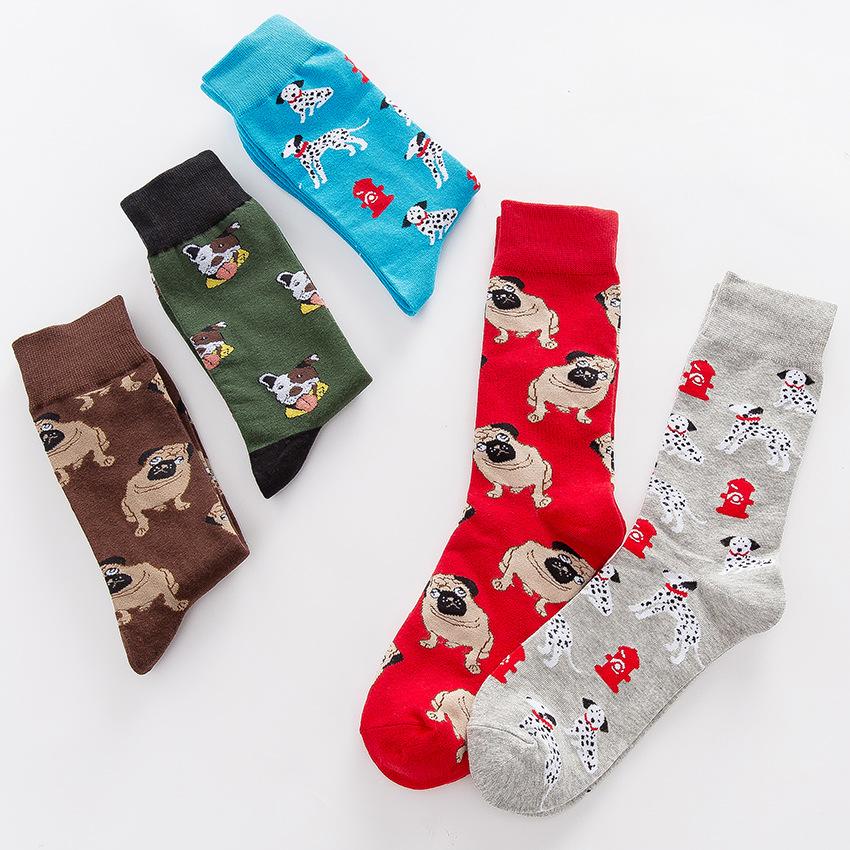 1 Pair Kawaii Dog Women Socks Happy Funny Socks Fruit Harajuku Candy Colors Mid Socks Casual Crew Socks Women Size 35-42