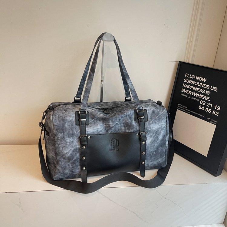 Personality Trend Fashion Travel Bag Men'S And Women'S Versatile Dry And Wet Separation Duffel Bag Texture Commuter Sports Fitness Bag
