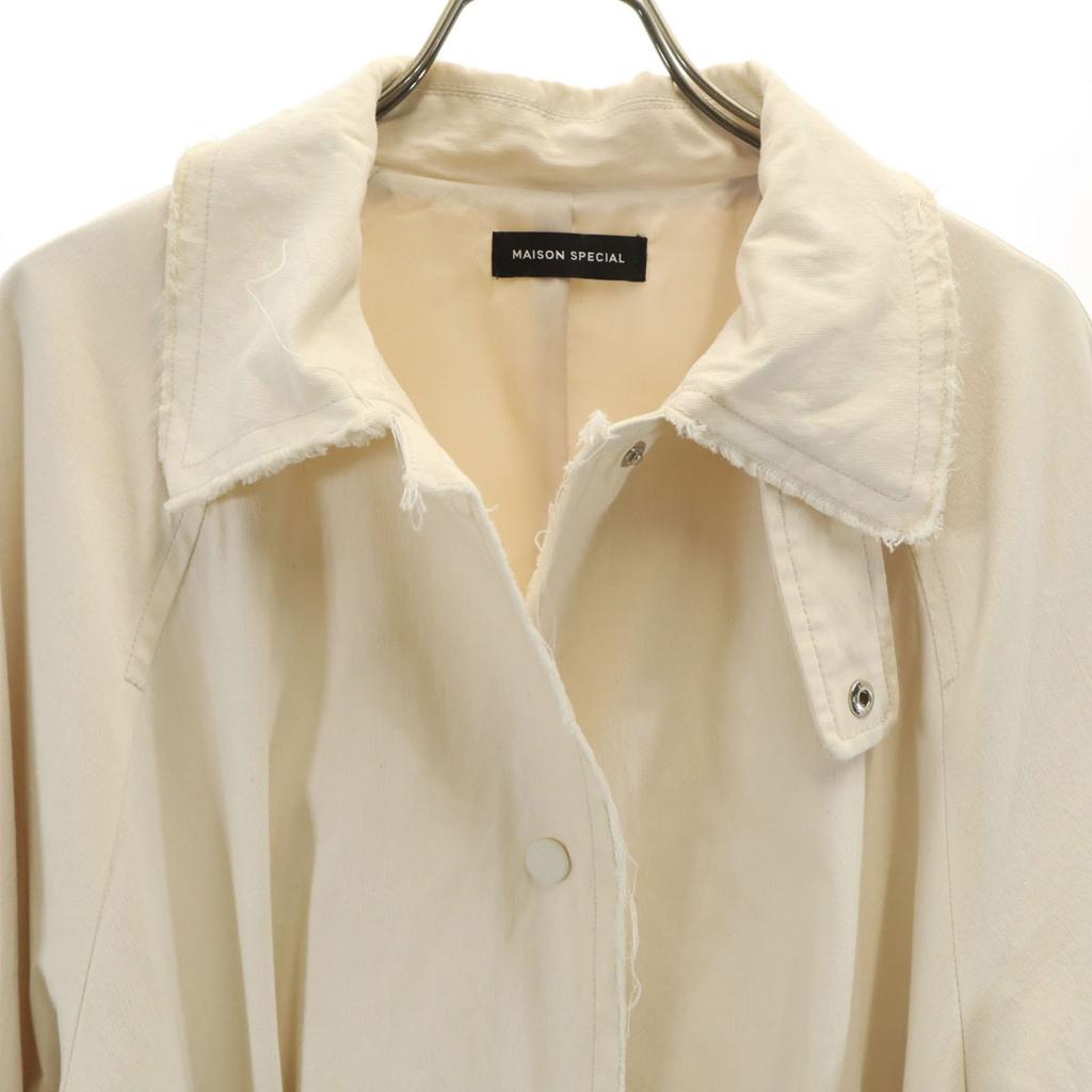 MAISON SPECIAL Cutoff-Mantel mit Glockenärmeln GRANDE Größe Elfenbein Damen Gebraucht
