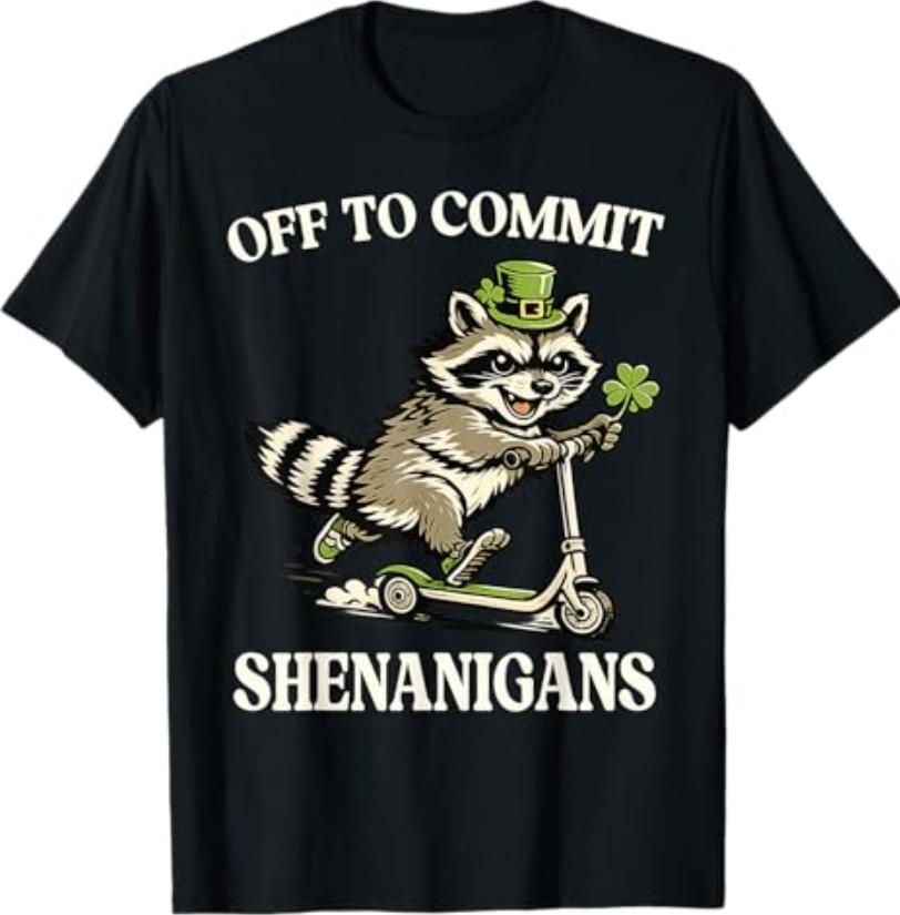 Shenanigans Raccoon St Patricks Day Men Women T-Shirt S разноцветный