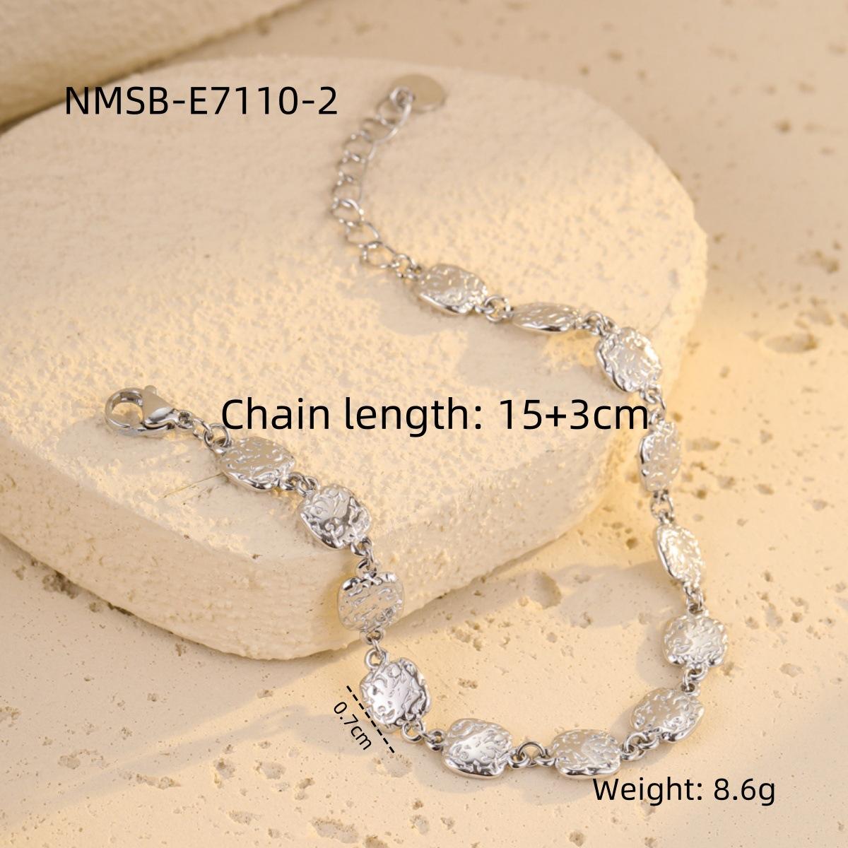 

Универсальный браслет в европейском и американском стиле из нержавеющей стали с квадратной чеканкой, не тускнеющий, нишевая высококачественная бижутерия из титановой стали для женщин 18K