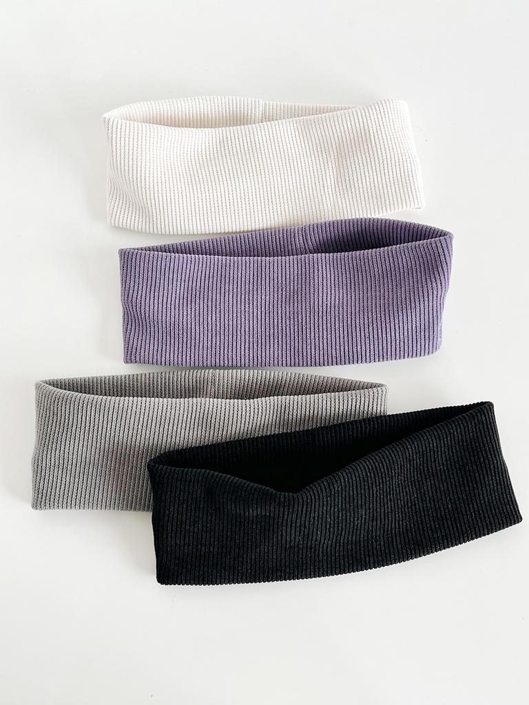 4 st Enkla Mode Kvinnor Enfärgad Elastiska Hårband Söta Tvätta Ansiktet Smink Hårband Vintage Sport Löpning Yoga Pannband