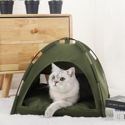 Camping Katzenzelt Hundebett Haustier-Tipi mit Kissen für Hundehütte Indoor Katzennest Katzenbett für Kätzchen Welpen Höhle Hundehaus Haustiersofa