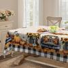 Pastoral Round Tablecloths And Rectangular Tablecloths, Pumpkin Sunflower Patterns Create A Warm Autumn Table Tablecloth