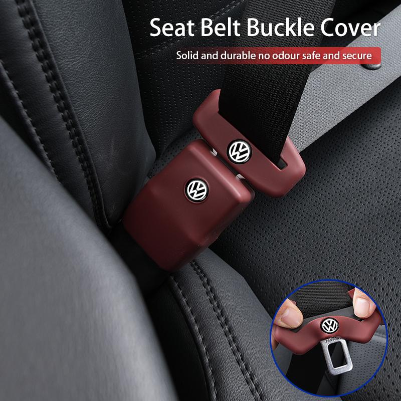 ear1 Car Silicone Seat Belt Buckle Covers Scratch-Resistant Protective Covers Car Interior Accessories For VW Golf Polo Tiguan Passat