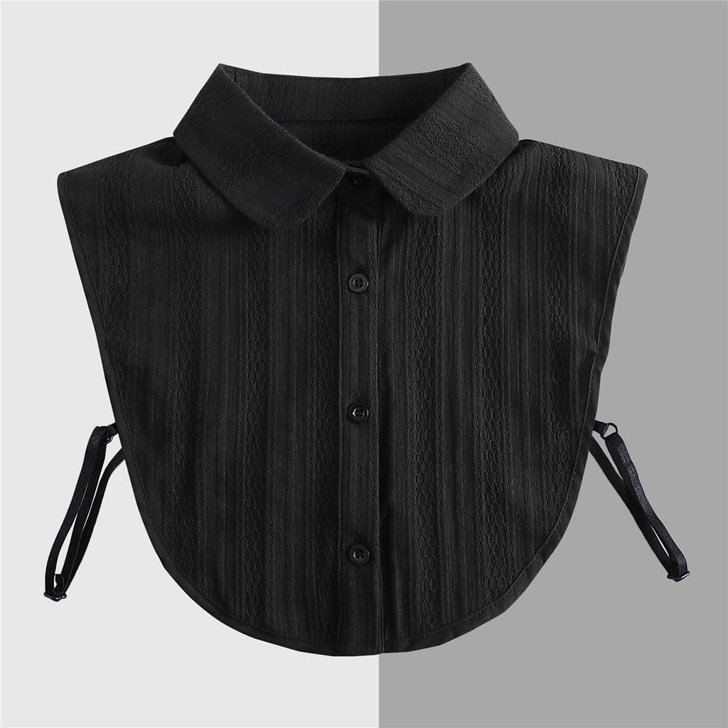 Brown/Polka Dots Shirt Detachable Collor for Mens and Women Lapel Stand Button Fake Collar Female Casual Sweater False Collar