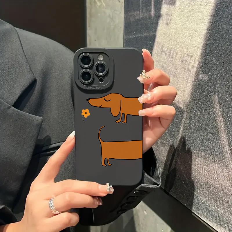 Cute Sausage Dog Pattern Silicone Phone Case For iPhone 17 16 15 14 13 12 11 Pro Max 17 Air 16E XS X XR 7 8 Plus Soft Cover