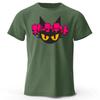 Japanese New Cyberpunk Neon Black Cat Pure Cotton Tshirt Mens Loose Oversized Short Sleeved Tshirt Casual Round Neck Top