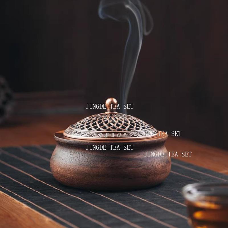 Walnut Incense Burner Indoor Sandalwood and Agarwood Incense Burner for Household Use Solid Wood Incense Burner Household Goods