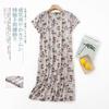 Women Nightdress Short Sleeve Cute Cartoon Sleepwear Sweet O Neck Nightgowns Pyjamas Lady's Cotton Sleepdress