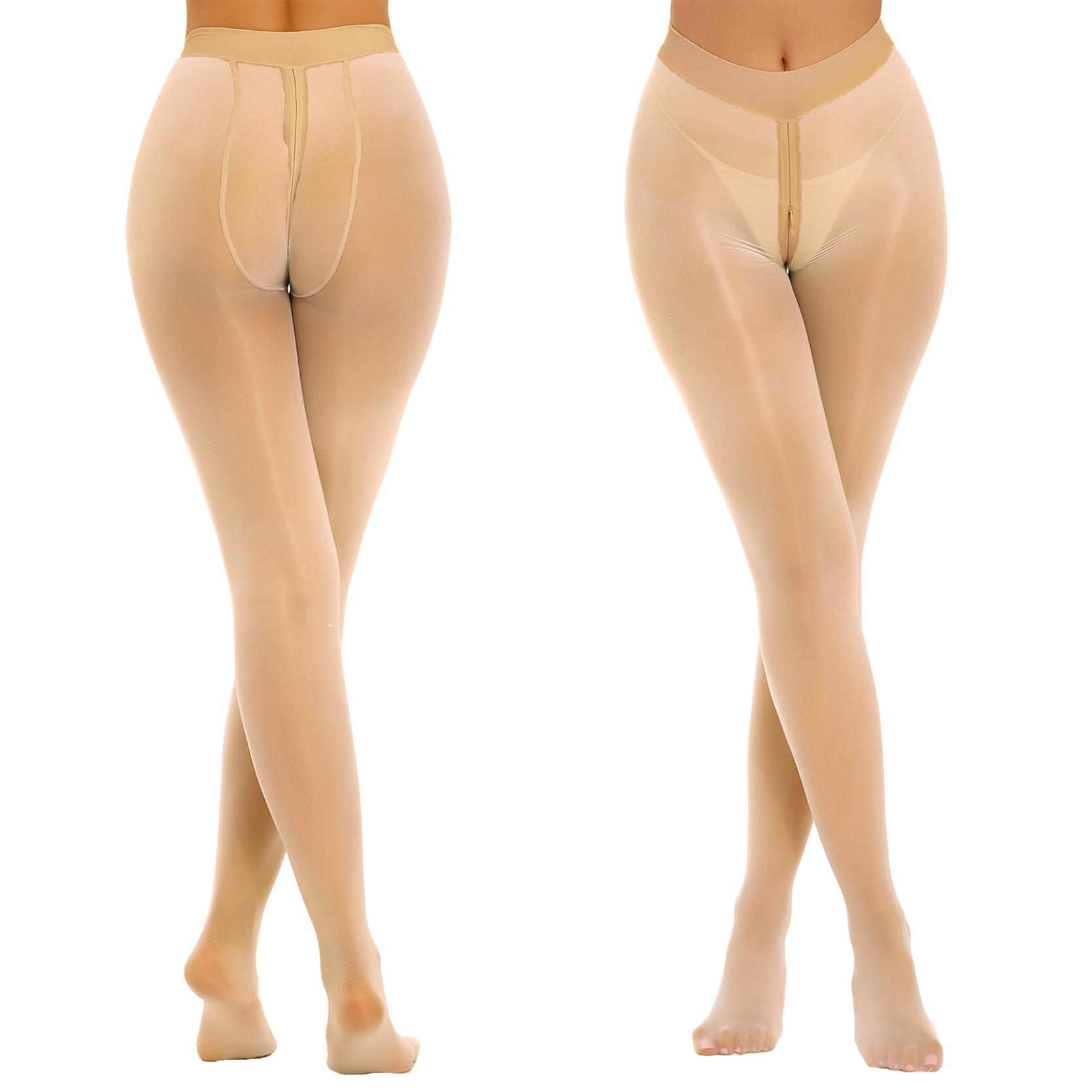 

Женские прозрачные гладкие эластичные колготки на молнии, колготки, брюки, чулки XL телесный