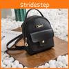 Elegant Women's Pu Leather Mini Backpack Handbag With Sophisticated Dark Buckle