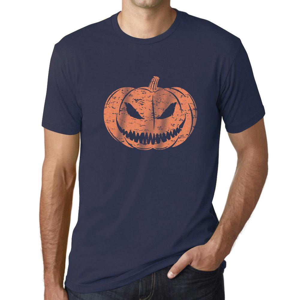 ULTRABASIC - Homme T-shirt Graphique Visage Citrouille Mignon Occasionnel Automne Halloween