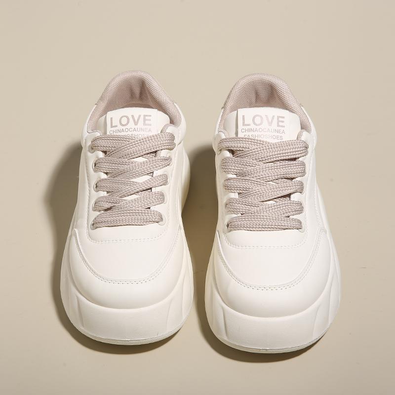 Sportovní boty na silné podrážce pro ženy Módní platforma Zvýšení Tenisky Dámské Šněrovací Ležérní Britský styl Vulkanizované boty2025