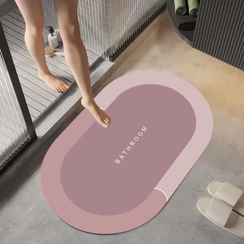 Alfombrilla de diatomeas para inodoro, sencilla, de secado rápido, absorbente, antideslizante, para el hogar y el baño