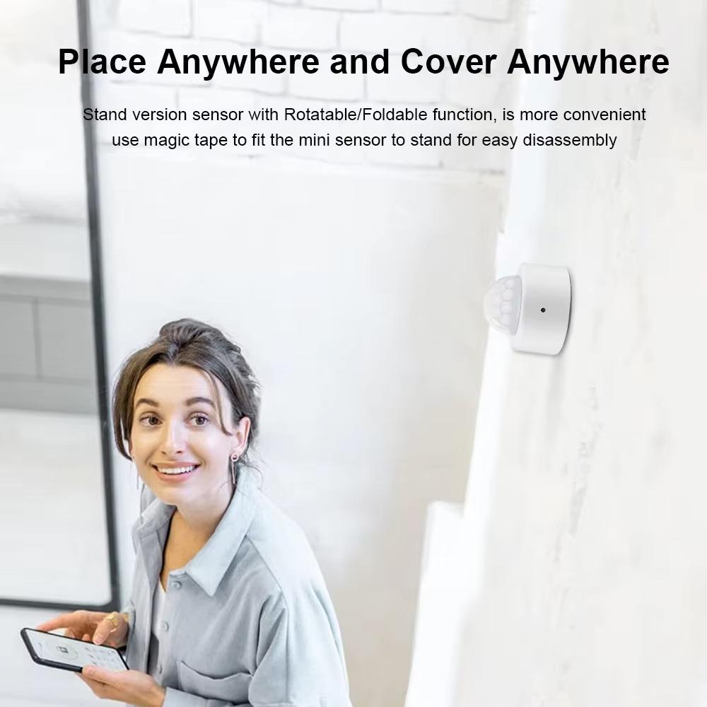 Tuya Zigbee Mini Smart PIR Motion Sensor+Light Sense Human Body Infrared Motion Sensor Anti Theft Remote Control Smart Life