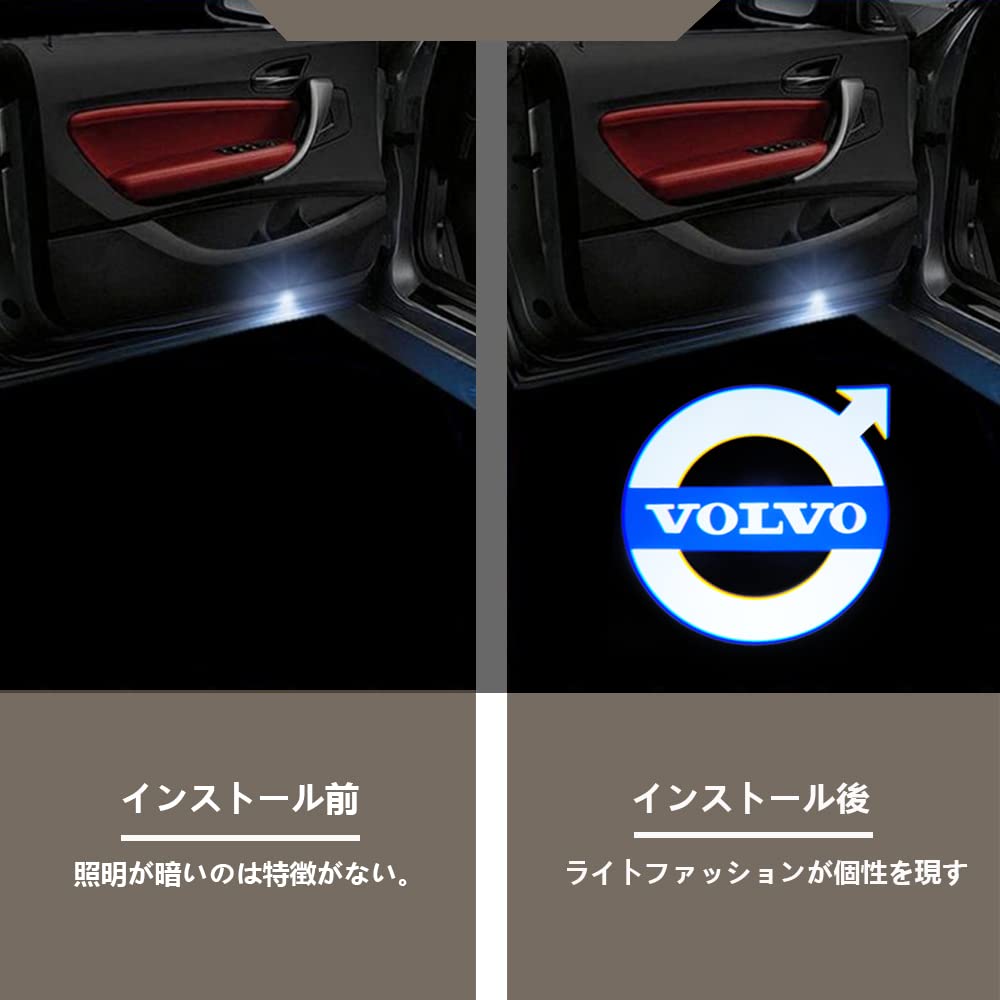 LED Courtesy Welcome Logo Ghost for Volvo XC90 Light, Light, Projection, Preventing, V40, V60, S60, S80, XC60, (Volvo 02)