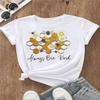 Bee Sweet Flower Trend 90s T Shirt Clothing Female Fashion Women Top Casual Tee Short Sleeve Printed Clothes Graphic T-shirts