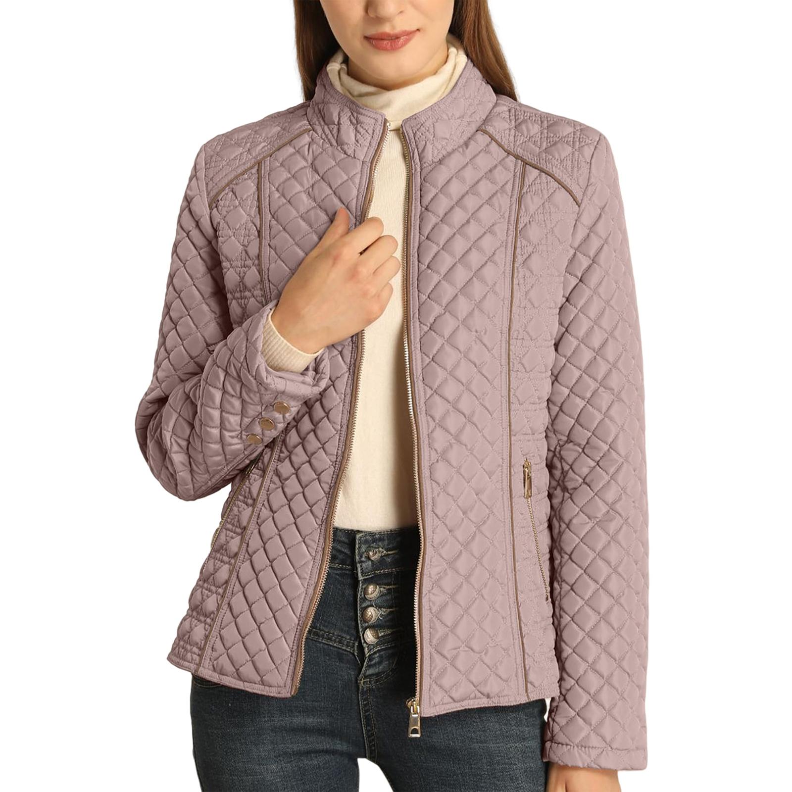 

Женская зимняя теплая хлопковая куртка однобортная на молнии L розовый