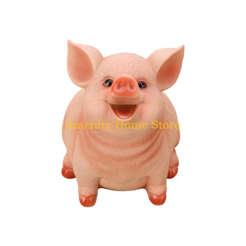 F26C Lovely Pig Money Banks,Unbreakable Resin Piggy Banks,Animal Money Box Coin Banks Home Decorations Coin Saving Box