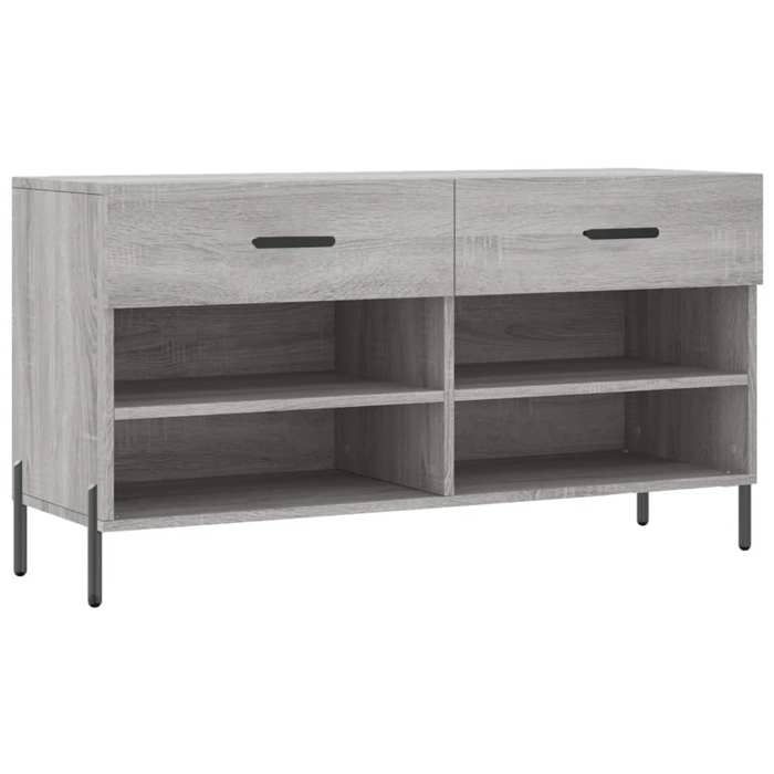 VidaXL Shoe Bench, Shoe Cabinet with 4 Shelves and Legs, Shoe Rack with 2 Drawers Living Room, Modern, 829754