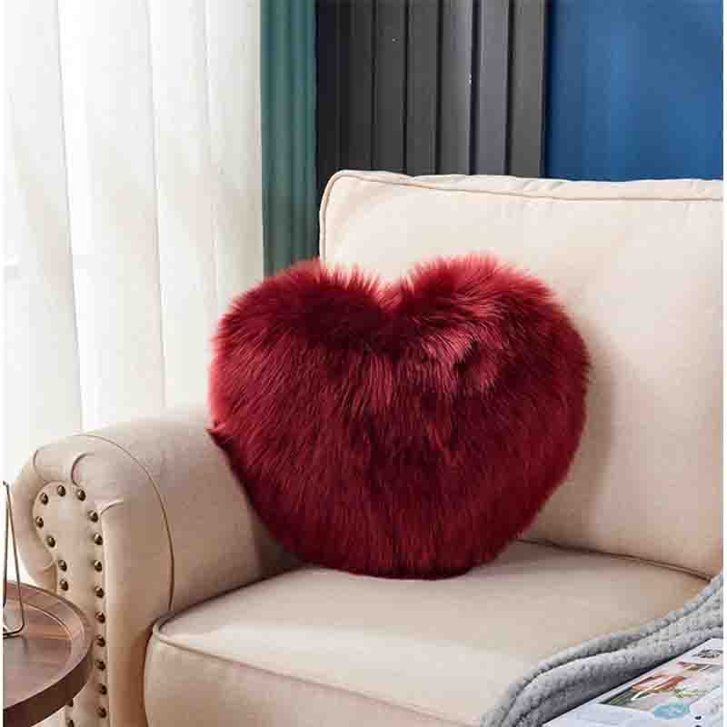 Double-sided Plush Heart-shaped Pillow Girl Lovely Pillow Bedside Cushion Sofa Cushion Soft and Comfortable Detachable Cleaning with Pillow Core