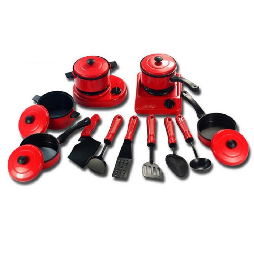 

13pcs/Set Kids Simulation Cook Ware Toy, Kitchen Cooking Play Toy, Utensils Pans Pots Dishes Accessories Set, Kids Play Toy красный