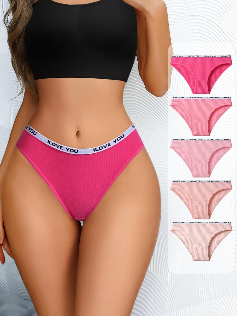 5 szt./zestaw Damskie majtki z niskim stanem w paski Bielizna Urocze majtki dla dziewczynek Oddychające bawełniane majtki Damskie majtki Damska bielizna