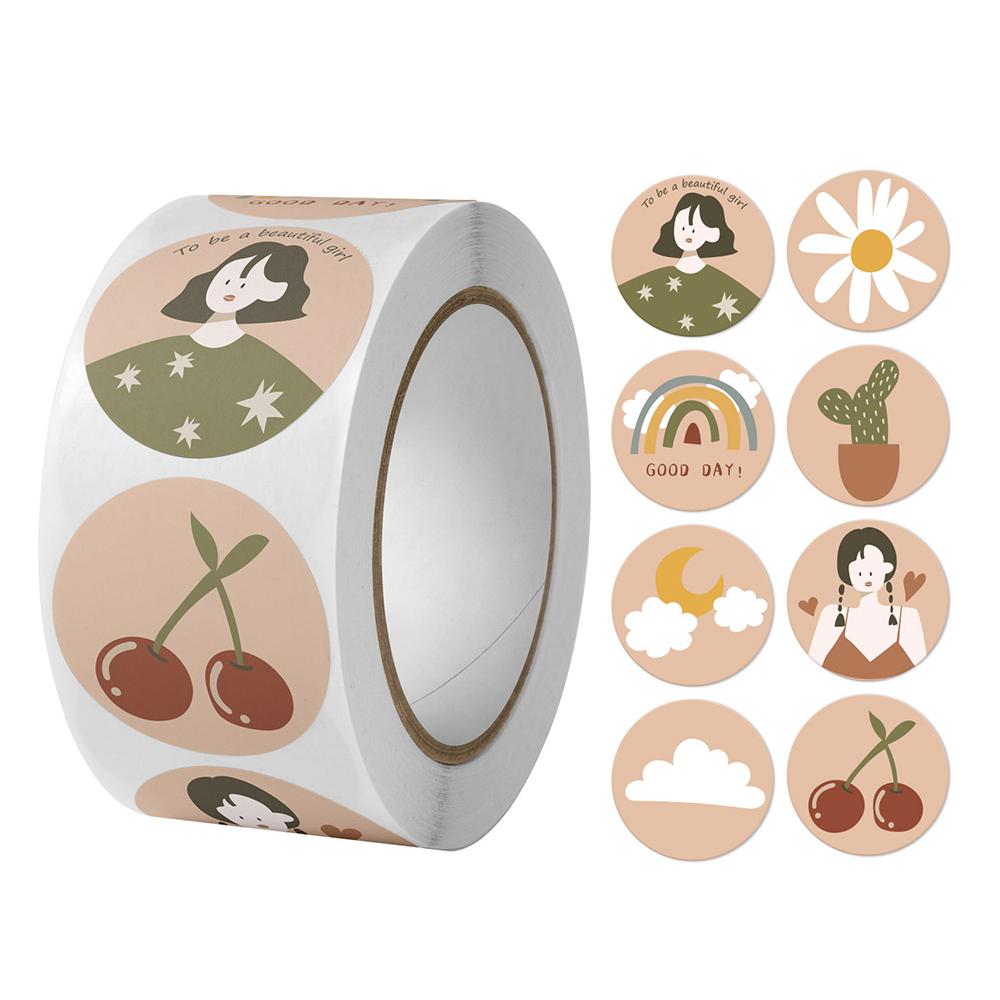 

Эстетичные школьные принадлежности Наклейки для книг Рисование персонажей Канцелярские принадлежности и офис X079 A01-500pcs-2.5cm