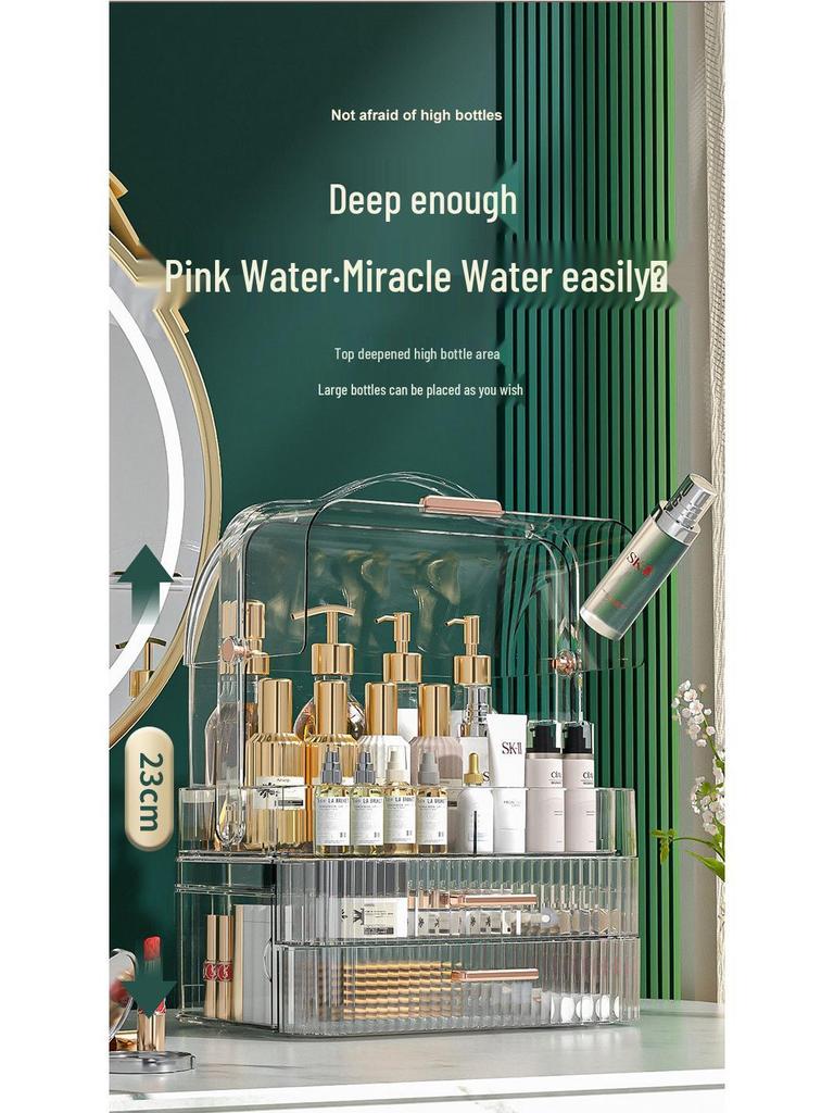 High-Capacity Transparent Cosmetic Organizer