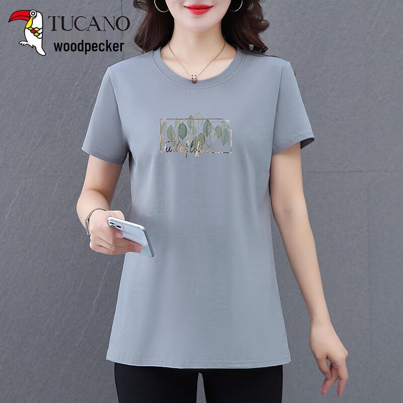 Woodpecker Women s Pure Cotton Regular Shoulder T-Shirt 3XL