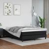 3144261 vidaXL Lit à sommier tapissier avec matelas Noir 140x200 cm Similicuir