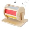 Montessori-Materialien Holz Textil Geräusche Trommel Sensorisches Spielzeug mit Spiegel Bunte Drehtrommel Pädagogisches Kognitives Baby-Spielzeug