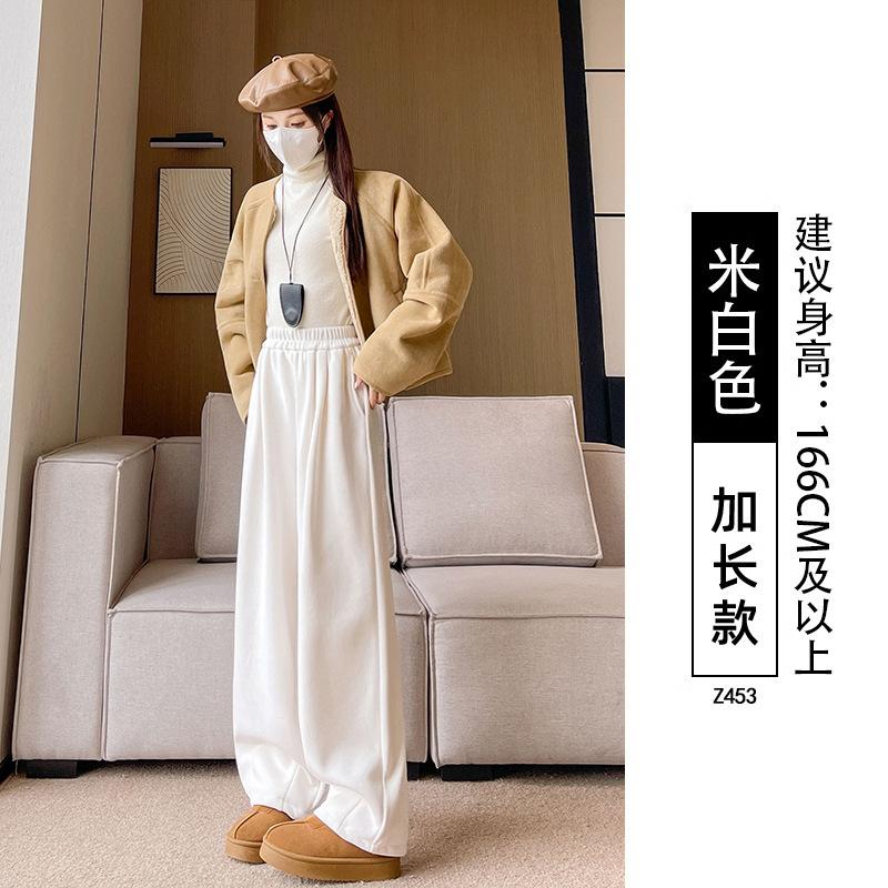 

Ленивый ветер брюки Ямамото женские весенне-осенние новые с высокой талией драпированные прямые маленькие бархатные повседневные широкие брюки XL