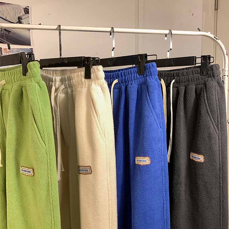 2024 Women Winter Fleece Thick Pants Outer Wear Thermal High Waist Sweatpants Warm Loose Soft Velvet Female SweatPants