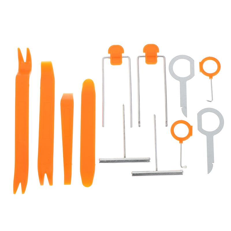 

12 шт./комплект Инструменты для снятия обшивки панели дверного зажима автомобиля 4-в-1 Инструмент для снятия, установки, модификации клипс обшивки панели двери, аудио, приборной панели B