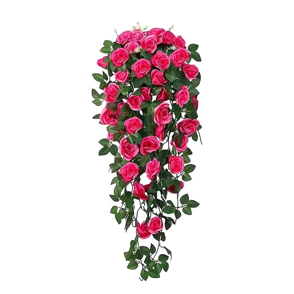 Easy Maintenance Artificial Rose Stem Wall Hanging Garlands For Home Wedding Outdoor Decoration Decorative Flower