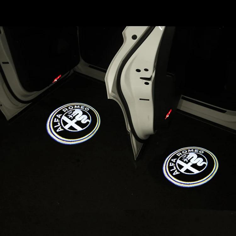Car Stickers For Alfa Romeo 2pcs For Alfa Romeo 159 LED Car Door Welcome Light Projector Logo for Alfa Romeo 159 Mito Stelvio Br