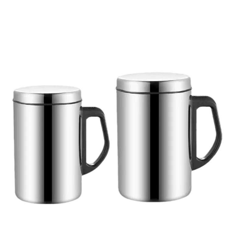 350/500ml Double Wall Anti Scalding Coffee Mug Insulated Portable Stainless Drink Cup Drinking Steel Polishing Beer Tea Juice