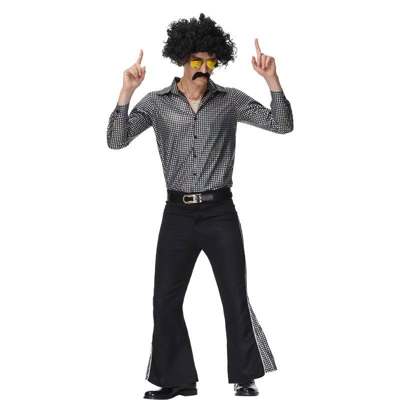 Halloween Vintage 70 Disco Hippie Hip Hop Singer Masquerade Ball Show Costume