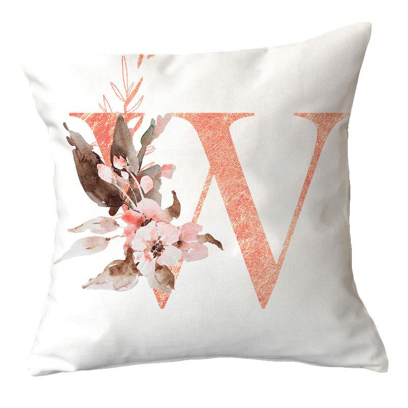 Ins Nordic Pillowcase Pink Letter Cushion Pillowcase Car Sofa Waist Home Furnishing
