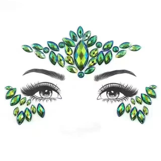 Pegatinas de Pedrería PARTYJOY: Gemas para Maquillaje de Rostro y Ojos para Festivales de Música