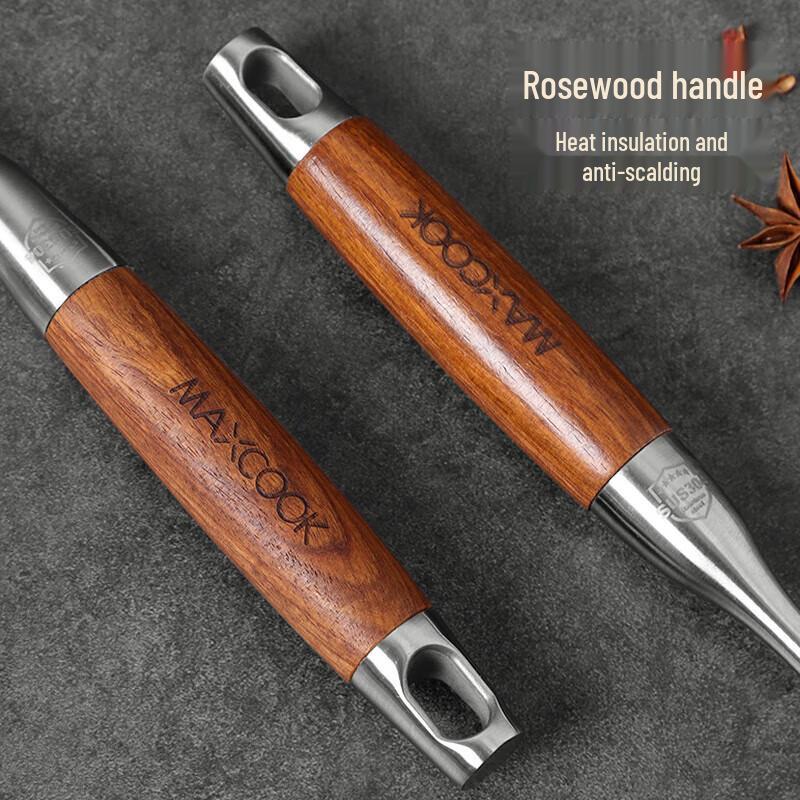 MAXCOOK 304 Stainless Steel Pear Wood Spatula