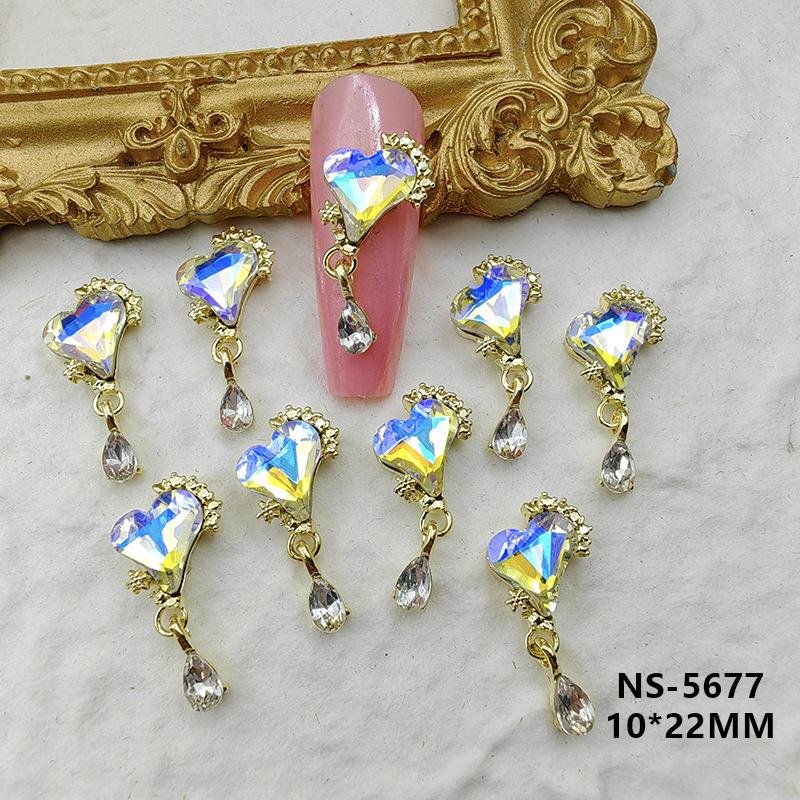 Nail Art Tassel Heart Rhinestone Pendants and Stickers