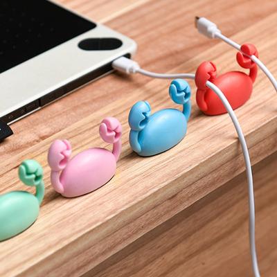 Crab Cable Clip Cord Holder Wire Organizer Adhesive Cable Management Kit for Desk Office Home USB Charger Headphone Computer