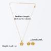 Golden Color Choker Stainless Steel Pendant Necklace Earrings for Women Flower Pendants Women's Fashion Jewelry Accessories