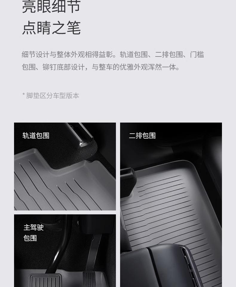 Tesla Model 3/Y Full Surround TPE Floor Mats (Left/Right Rudder)