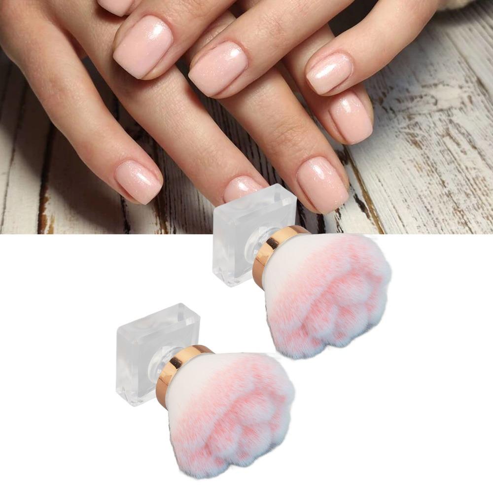 2pcs Comfortable Handle Nail Art Dust Cleaner Brush Nail Art Powder Brush  Makeup Application