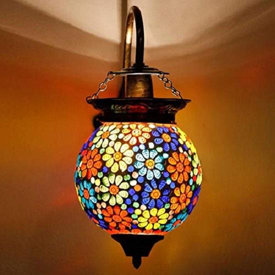 Bouquet of Flowers On Your Wall Ball Shaped Glass Wall Lamp for Living & Home Decoration