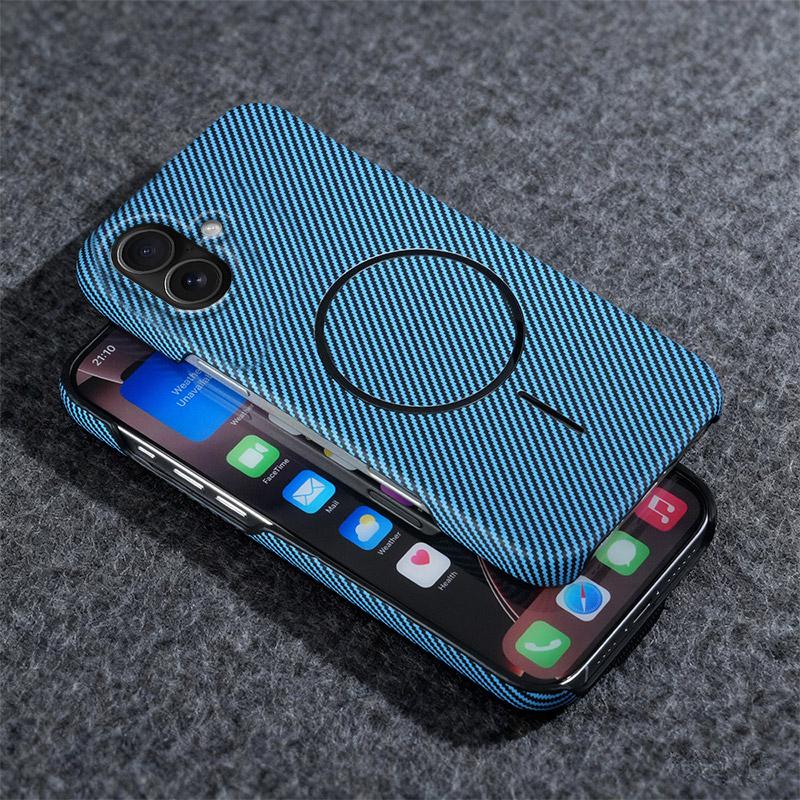 

Carbon Fiber Kevlar Pattern For Magsafe PC Case For iPhone 17 Air 16 15 14 Plus 13 Pro Max 13Mini Frameless Magnetic Phone Cover iPhone 13 mini